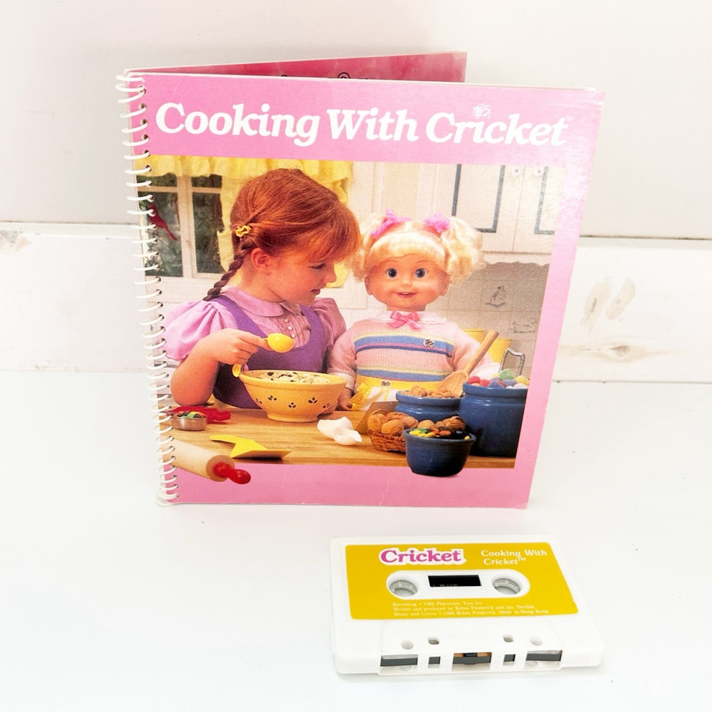 1987 Vintage Spiral Bound Cooking With Cricket Book & Cassette Tape Nostalgia